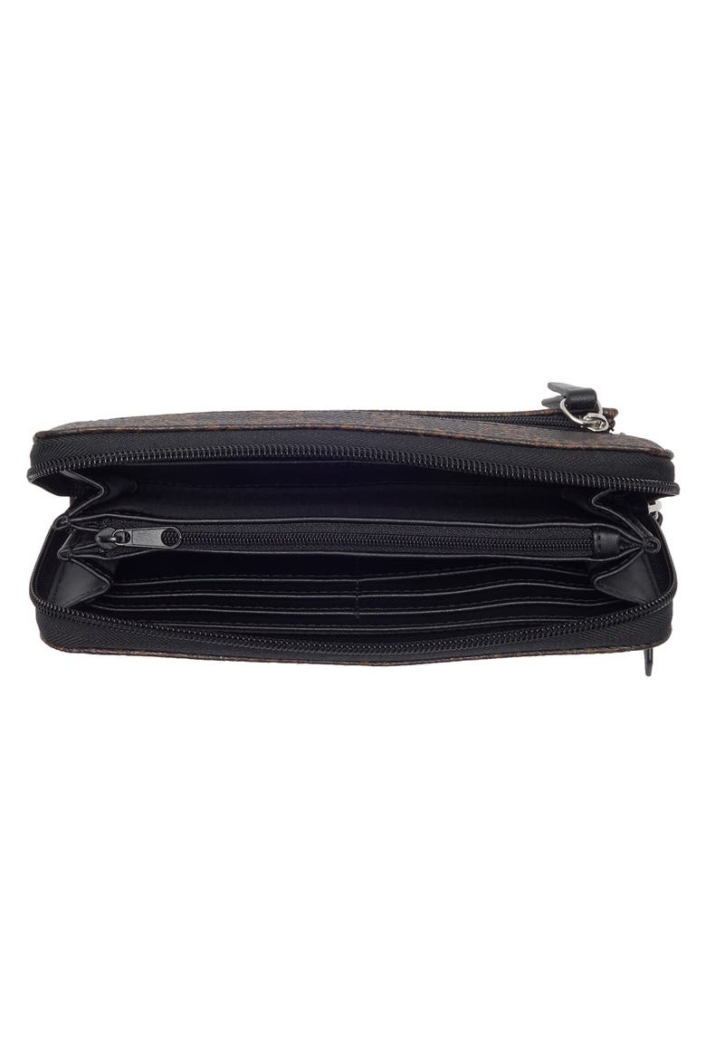 Norah Large Zip Around Continental Wallet, Alternate, color, BROWN LOGO/ BLACK