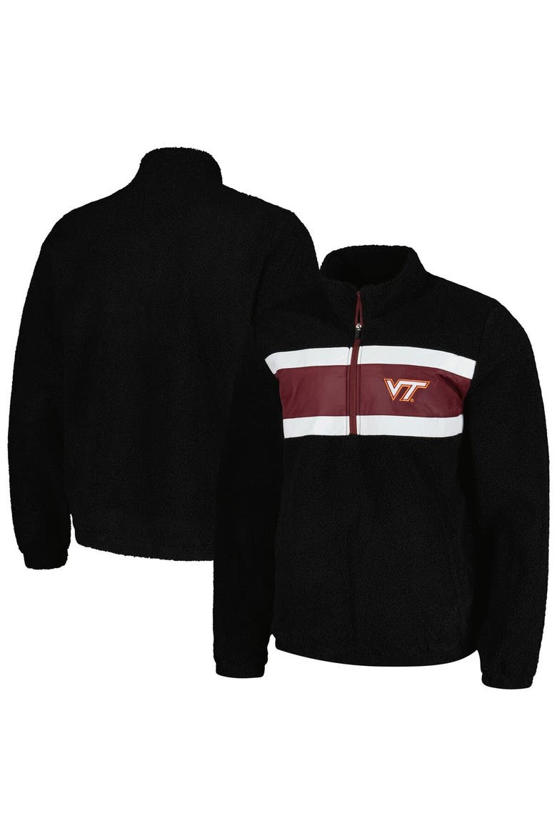 Men's G-III Sports by Carl Banks Black Virginia Tech Hokies Pinch Runner Half-Zip Top, Main, color, Black