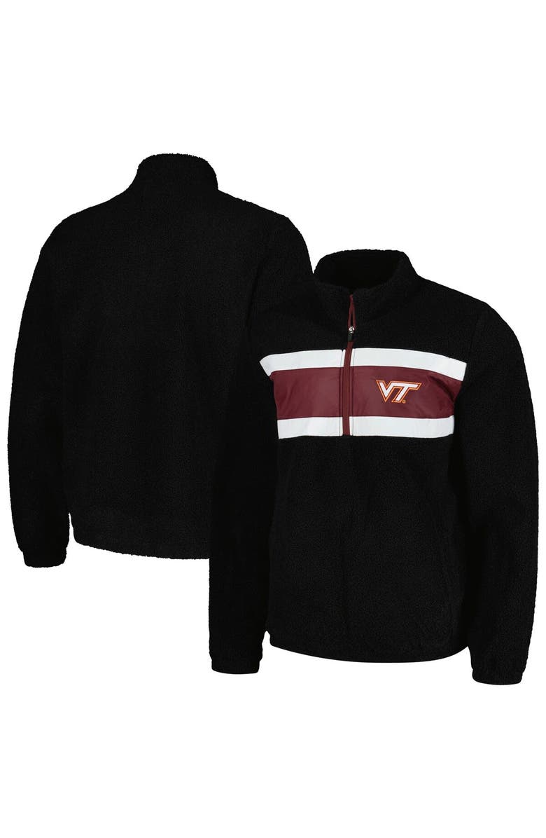 G-III SPORTS BY CARL BANKS Men's G-III Sports by Carl Banks Black Virginia Tech Hokies Pinch Runner Half-Zip Top, Main, color, Black