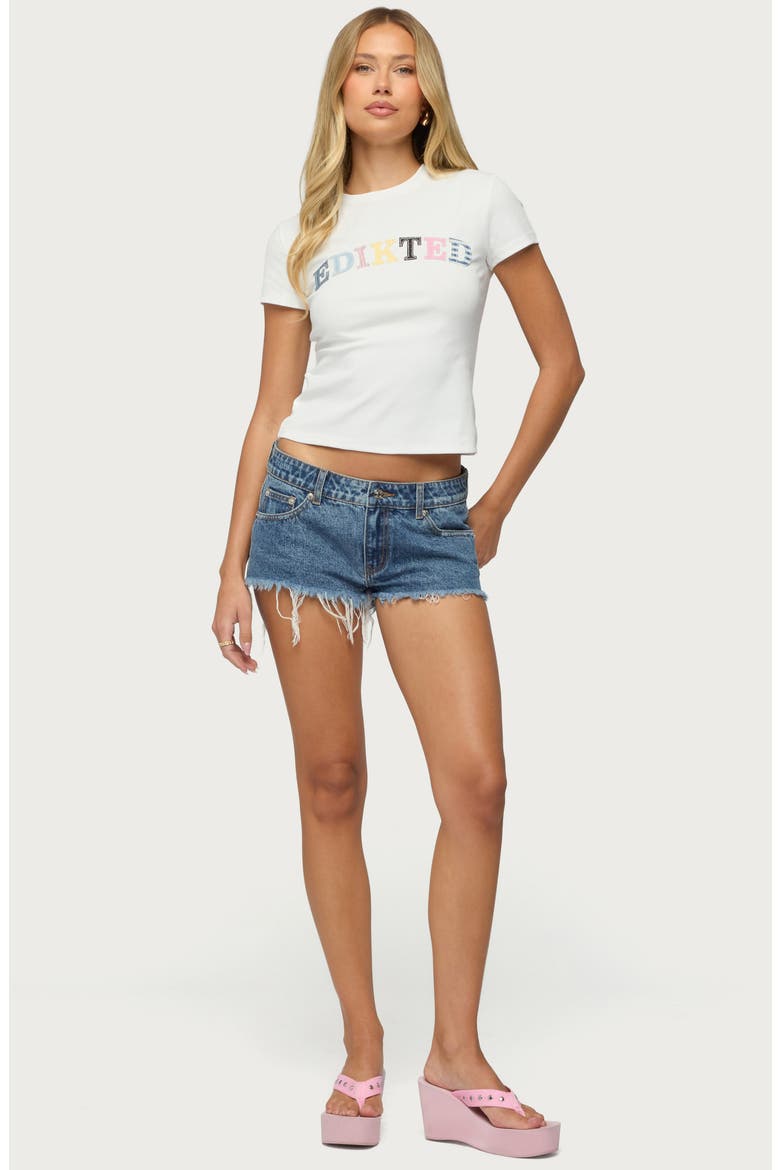 Patchwork Logo Baby Tee, Alternate, color, WHITE