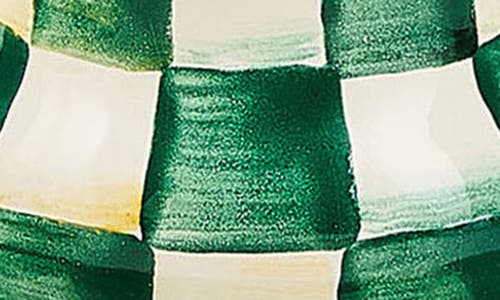Mackenzie-childs Mackenzie Childs Emerald Check Set Of 2 Espresso Cups & Saucers In Green