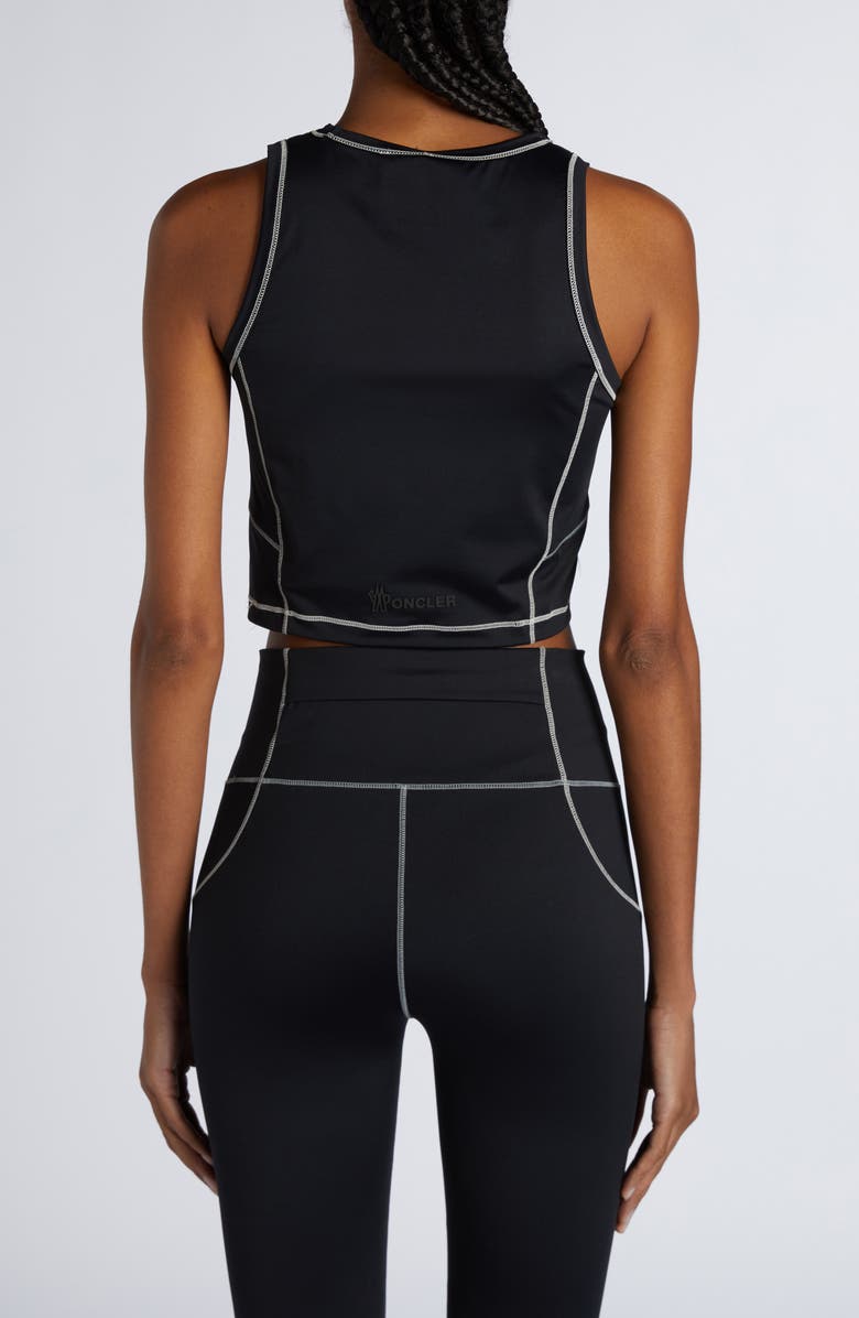 Moncler Grenoble Contrast Seam Sleeveless Top, Alternate, color, Black