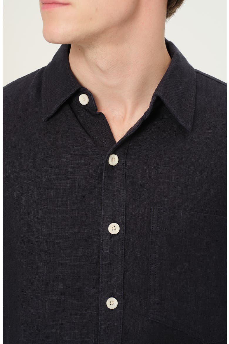 Dominick Button-Up Linen Shirt, Alternate, color, CLASSIC NAVY LINEN