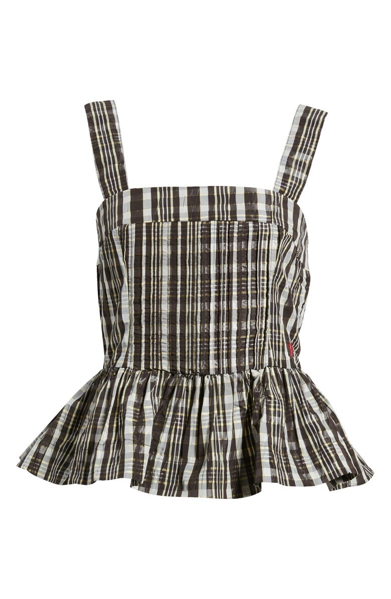 Damson Madder Thalia Peplum Tank, Alternate, color, Black/ White