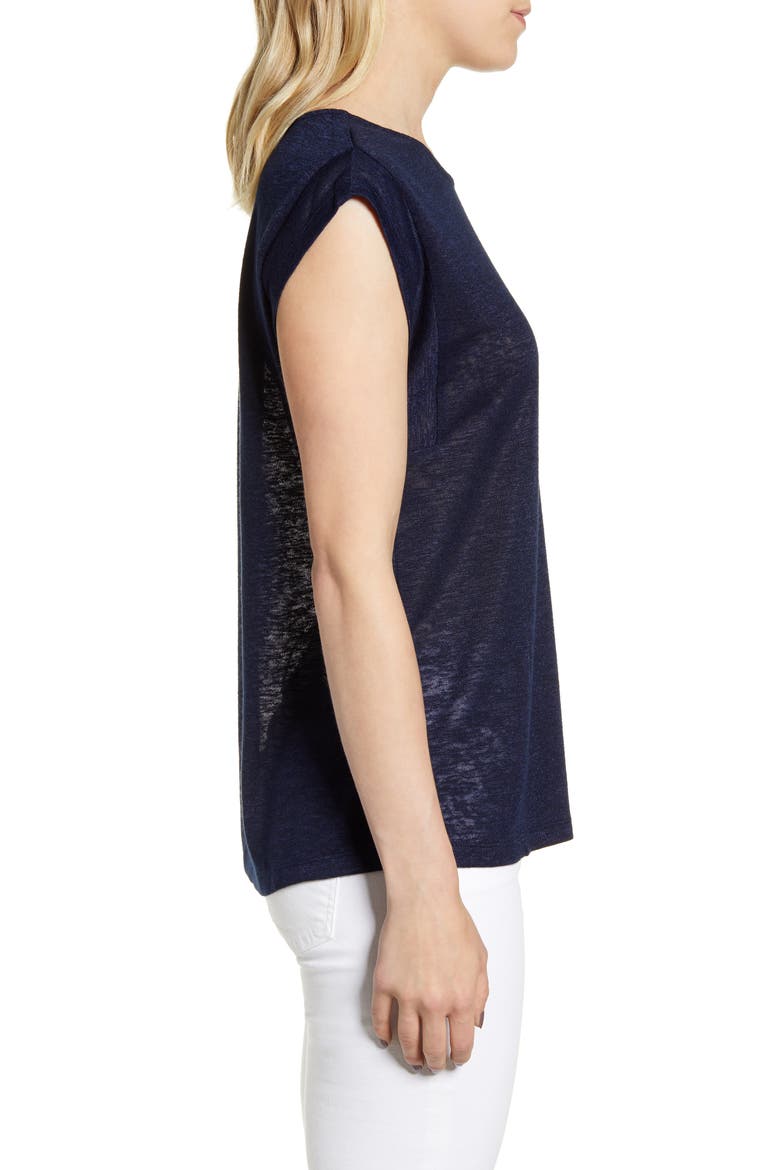 Cap Sleeve Knit Top, Alternate, color, NAVY-SOLID