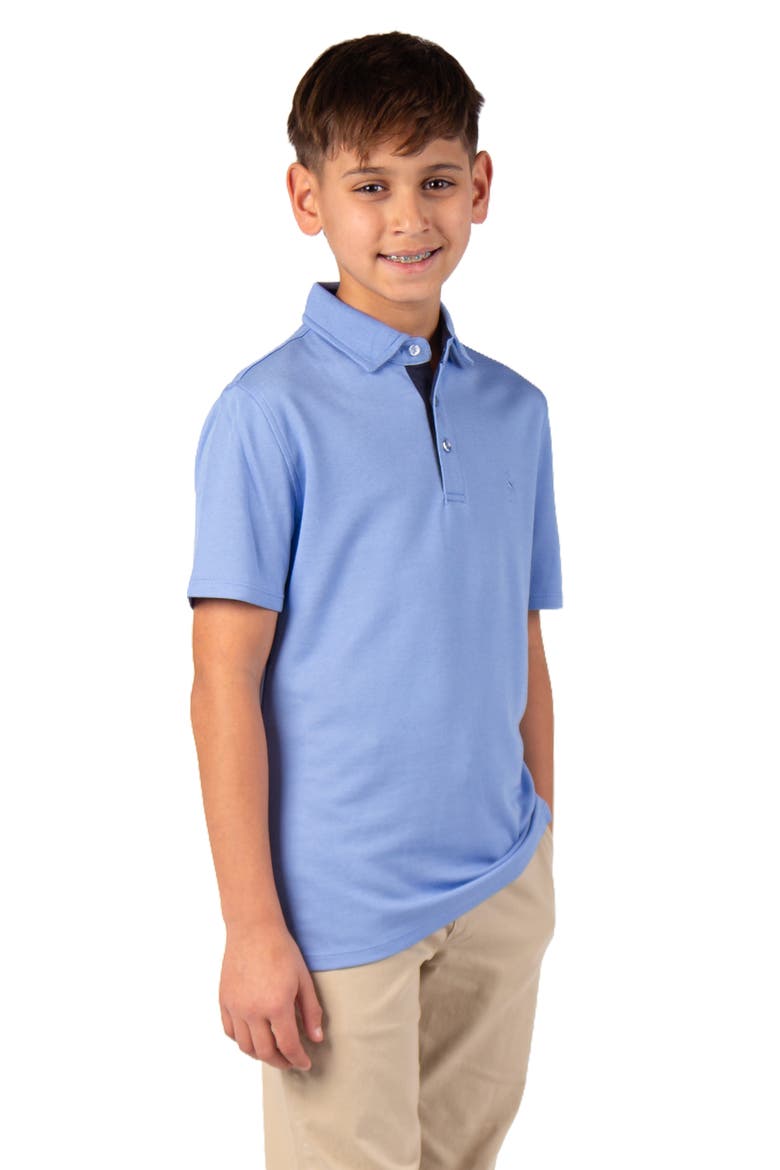 Kids' Modal Blend Polo, Alternate, color, TRUE BLUE