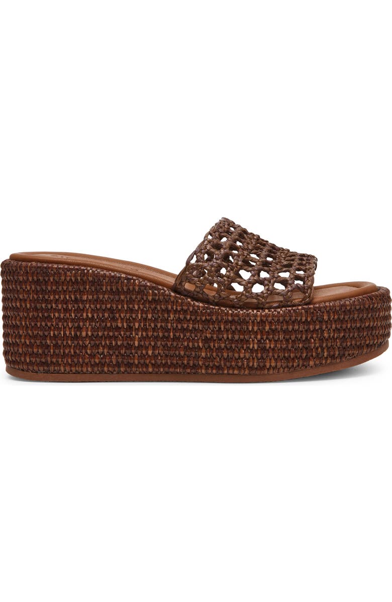 Steve Madden Brandy Platform Wedge Slide Sandal, Alternate, color, Brown Raffia