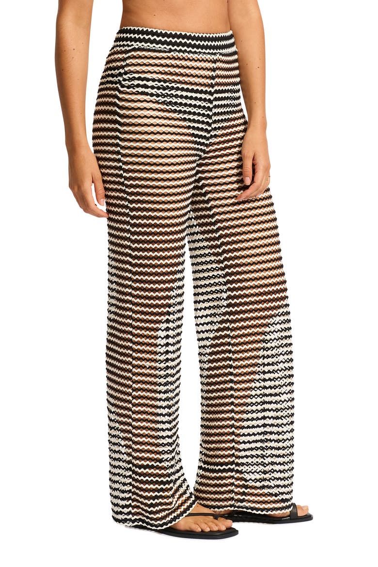 Mesh Effect Cover-Up Pants, Alternate, color, BLACK