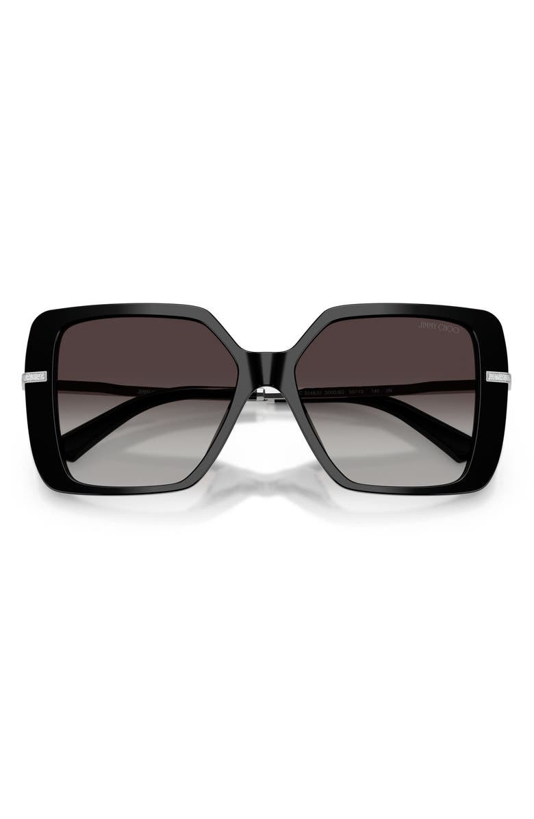 Jimmy Choo Pati 55mm Square Sunglasses, Alternate, color, Black / Gradient Gray
