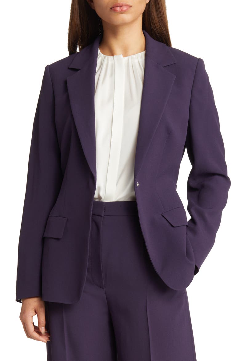 Jiriva Belted Blazer, Alternate, color, DARK PLUM