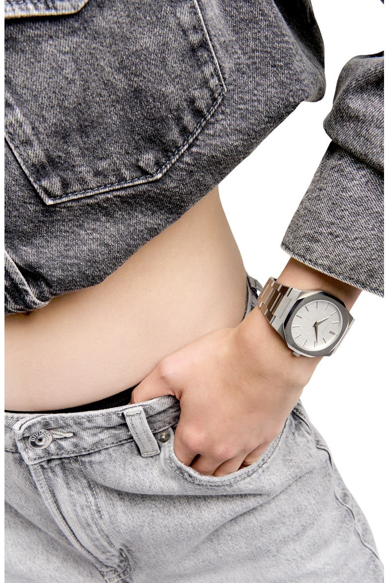 Ultrathin Bracelet Watch, 40mm, Alternate, color, SILVER