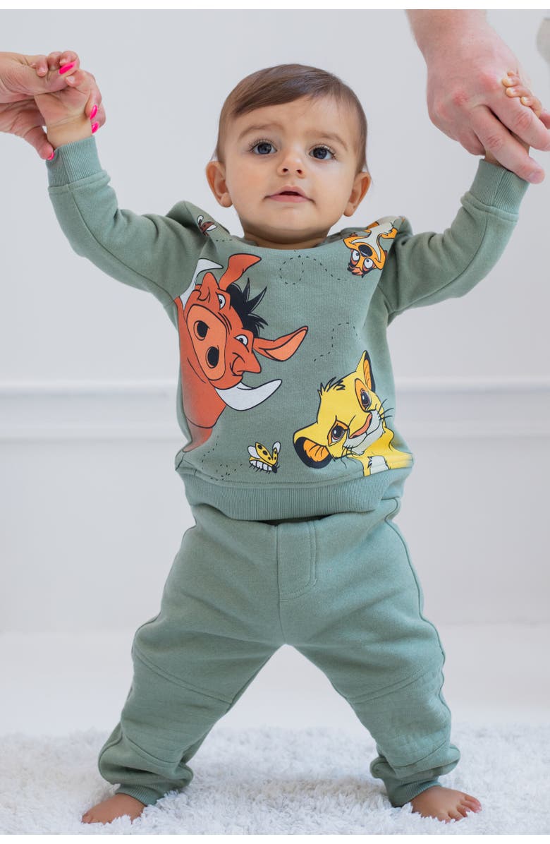 Disney Lion King Fleece Sweatshirt and Pants Set, Alternate, color, Lion King Green