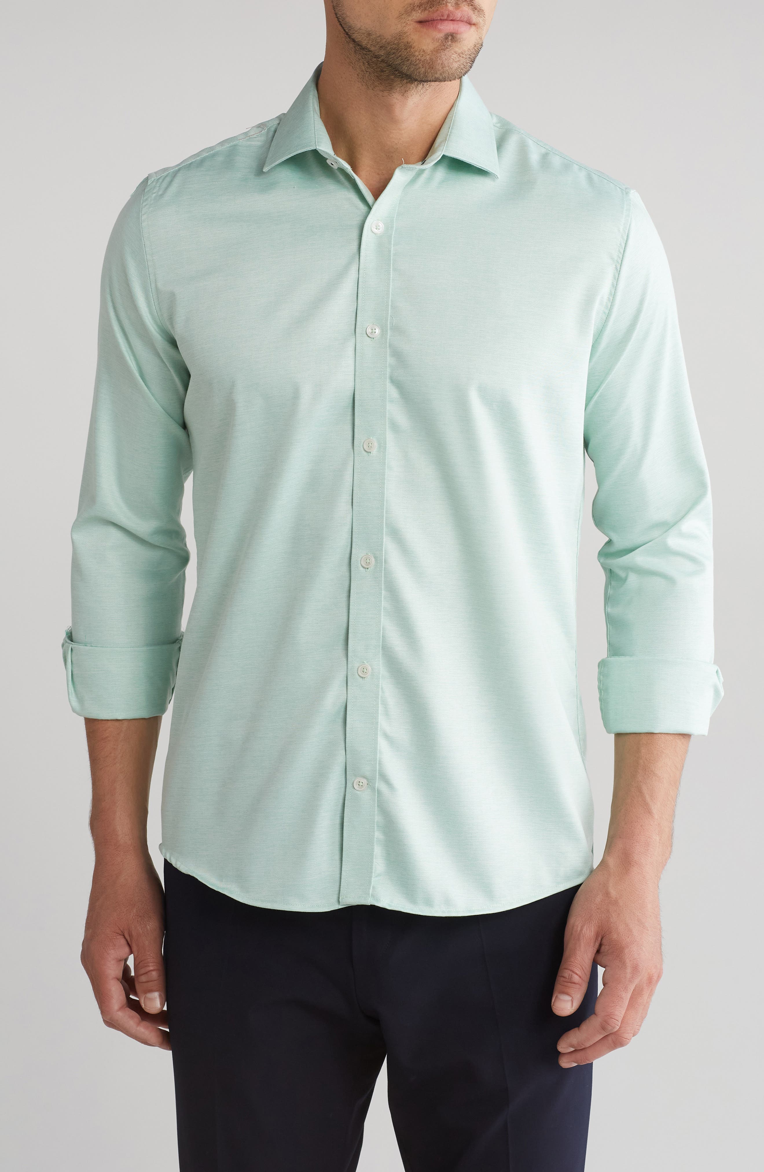 TOM BAINE Slim Fit Performance Stretch Button-Up Shirt