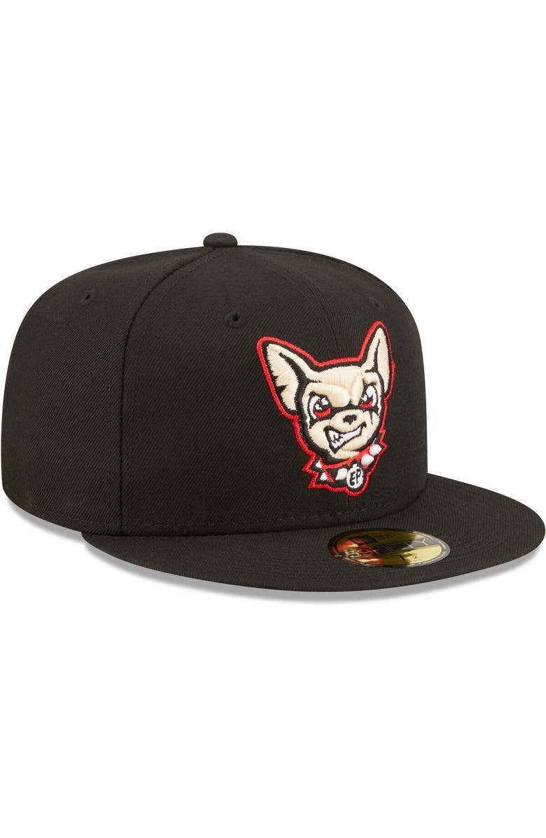 New Era Men's New Era Black El Paso Chihuahuas Authentic Collection 59FIFTY Fitted Hat, Alternate, color,