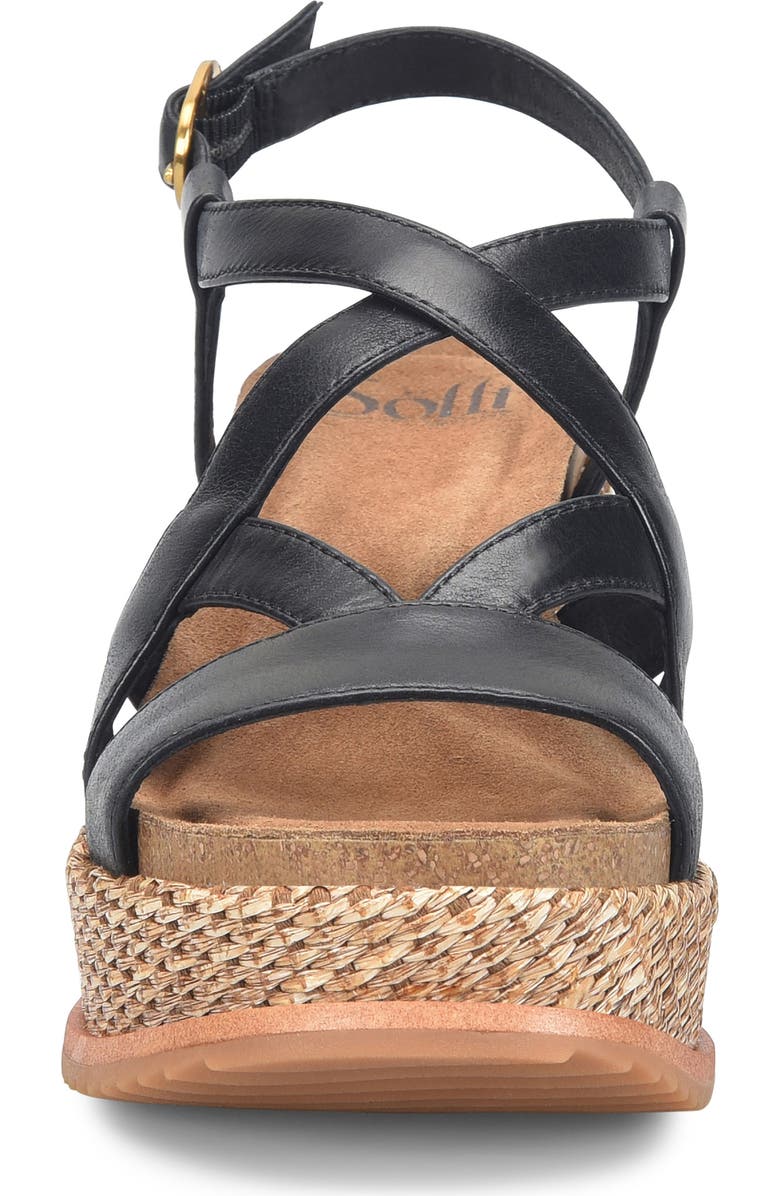 Söfft Devyn Slingback Espadrille Platform Wedge Sandal, Alternate, color, Black
