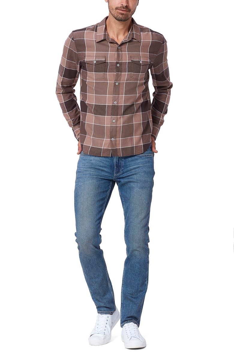 PAIGE Everett Plaid Flannel Button-Up Shirt, Alternate, color, 