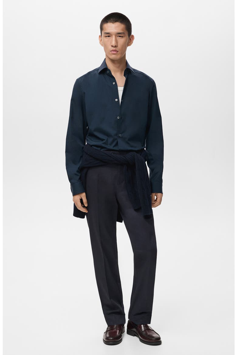 Regular Fit Cotton Oxford Cloth Button-Up Shirt, Alternate, color, NAVY