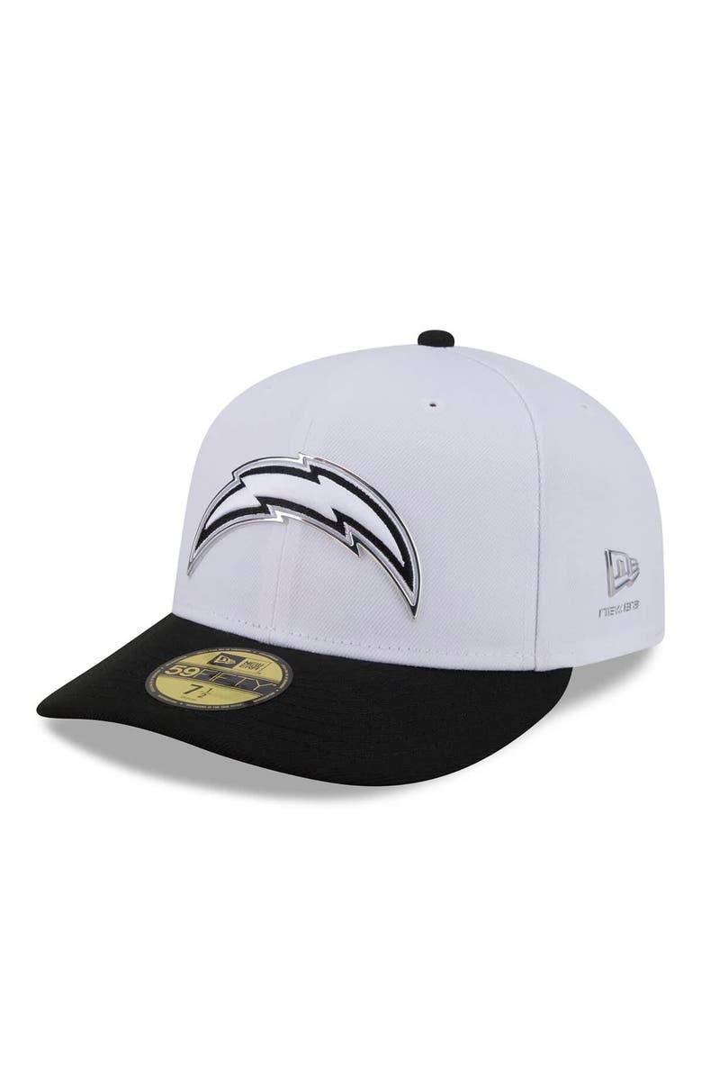 New Era Men's New Era White/Black Los Angeles Chargers 2026 NFL Draft Pre-Curved 59FIFTY Fitted Hat, Main, color, White