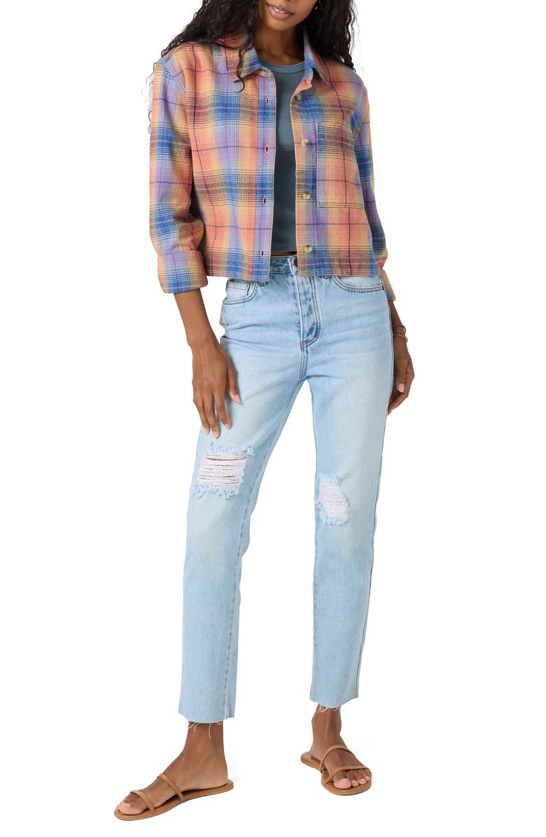 O'Neill Roy Crop Flannel Button-Up Shirt, Alternate, color, 