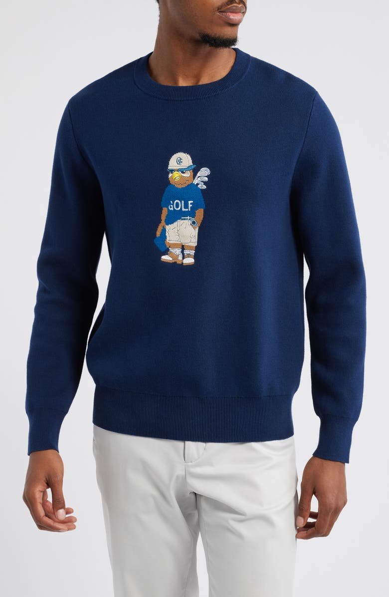 Quiet Golf Owl Cotton Graphic Sweater, Main, color,