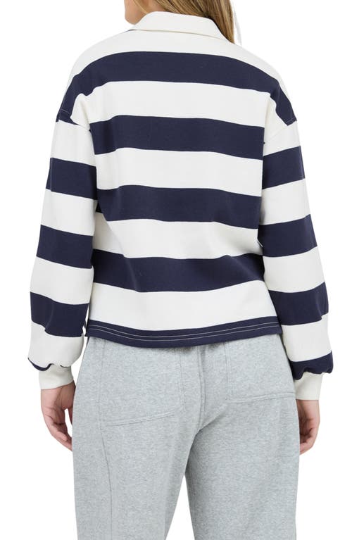 BLU PEPPER BLU PEPPER RUGBY STRIPE LONG SLEEVE TOP