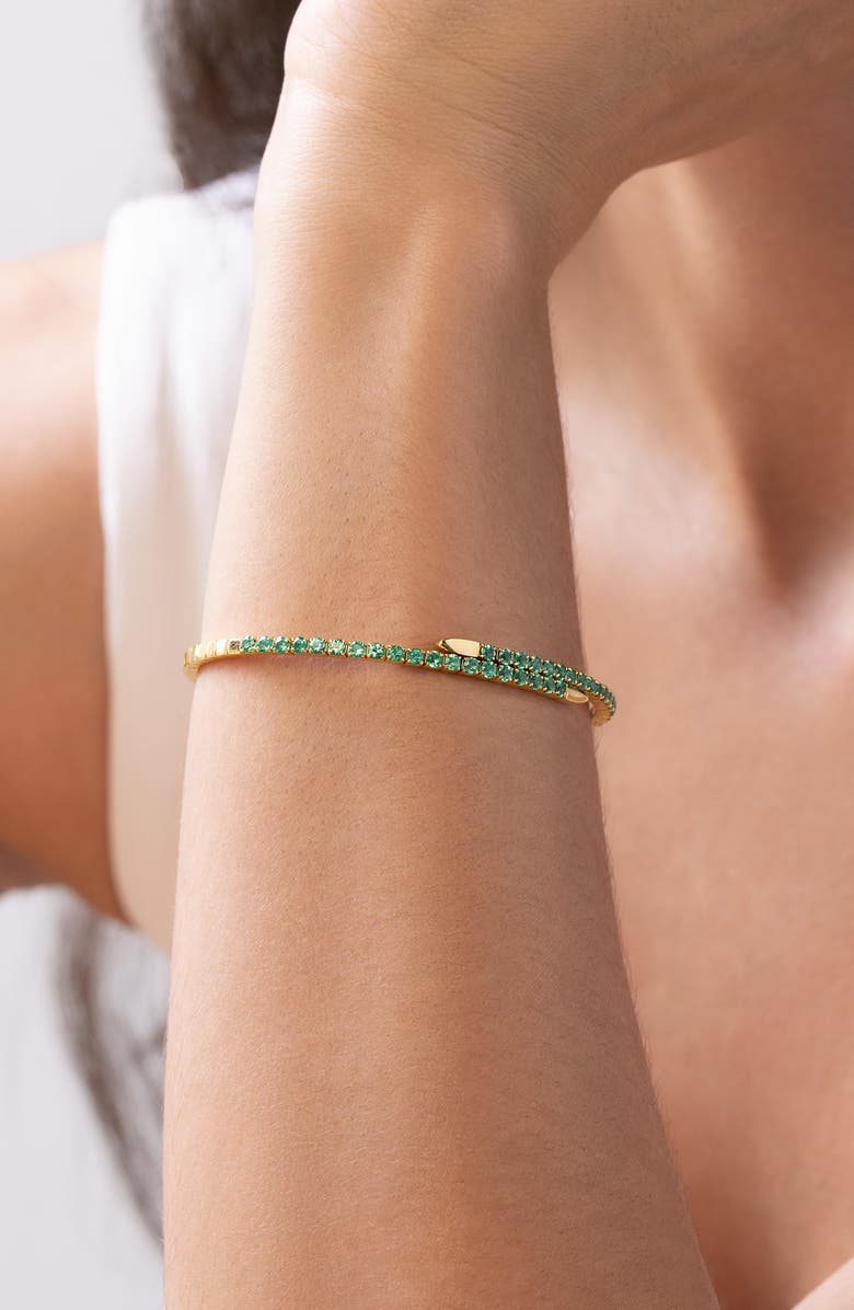 Bony Levy El Mar Bangle, Alternate, color, 18K Yellow Gold/ Emerald