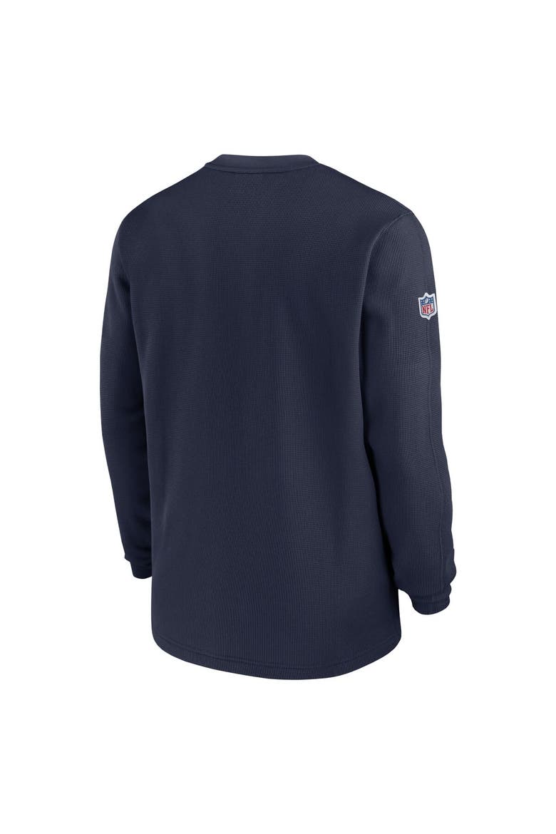 Men's Nike  Navy New England Patriots 2023 Sideline Throwback Heavy Brushed Waffle Long Sleeve Top, Alternate, color, Navy