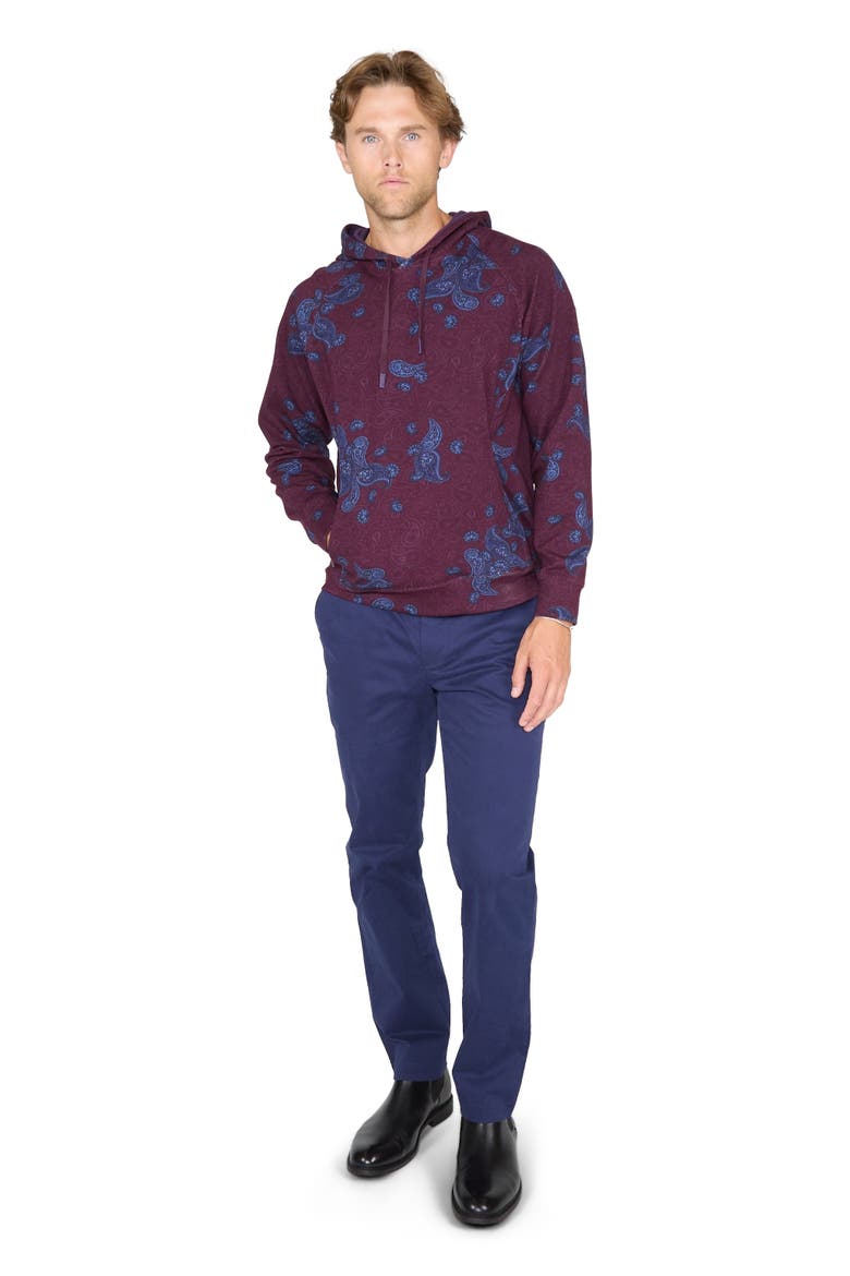 Hank Brushed Interlock Hoodie, Main, color, Montgat Paisley Plum