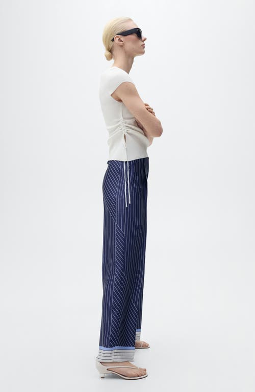 Mango Tie Side Ruched Knit T-shirt