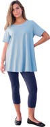 Roaman's Plus Size Ultimate Cotton Crewneck Short Sleeve Swing Tee