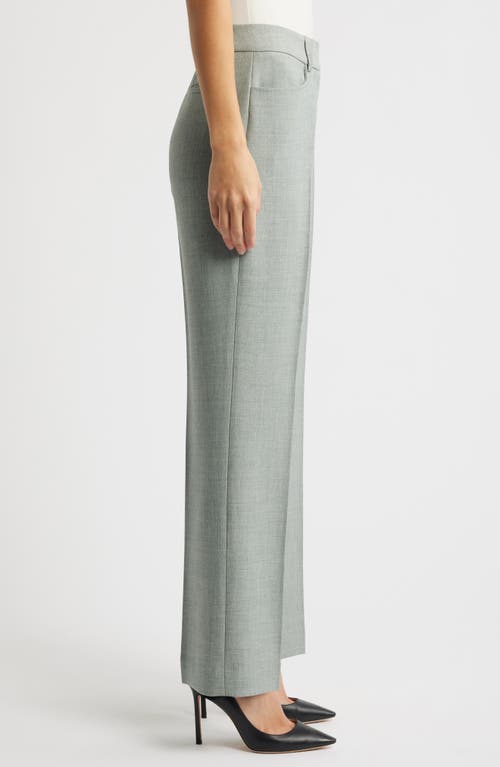 Tahari Asl Bird Eye Straight Leg Pants In Eucalyptus