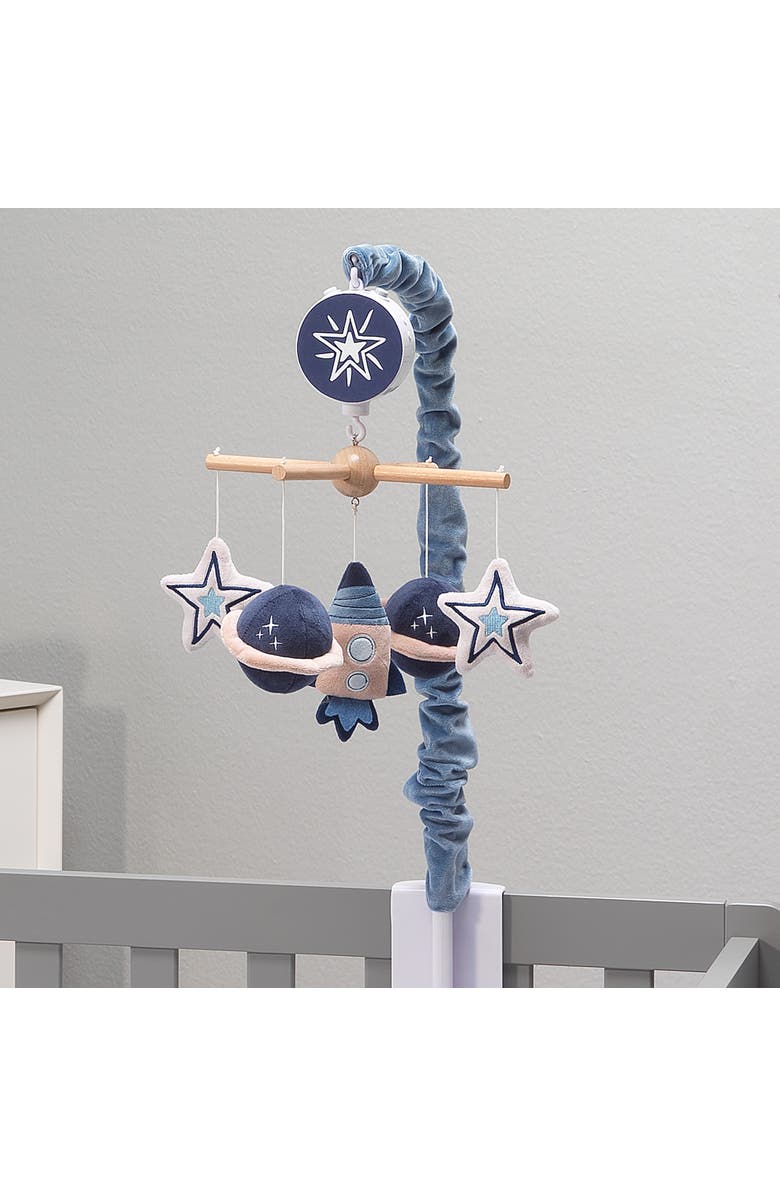 Lambs & Ivy Sky Rocket Planets/Stars Musical Baby Crib Mobile Soother Toy, Alternate, color, Blue
