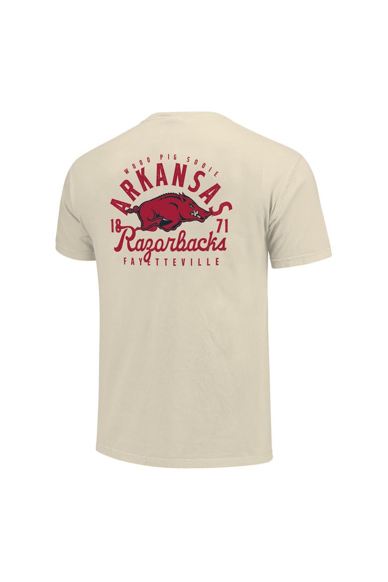 Men's Cream Arkansas Razorbacks Comfort Colors Mascot Overlay T-Shirt, Alternate, color, Cream