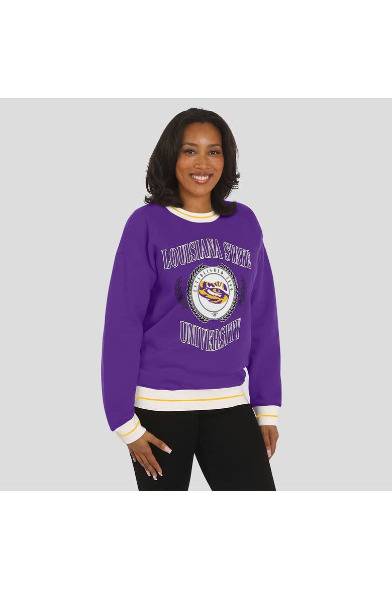 Women's WEAR by Erin Andrews Purple LSU Tigers Seal Sweatshirt, Alternate, color, Purple
