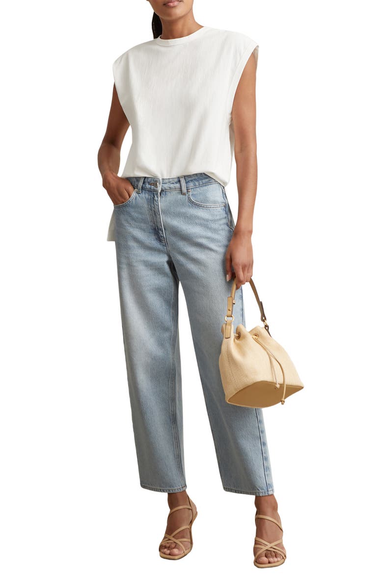 Selin Crop Straight Leg Jeans, Alternate, color, PALE BLUE