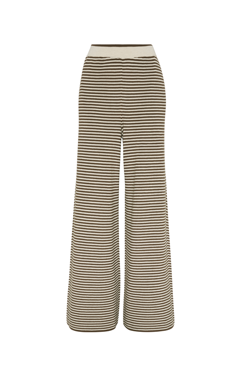 Brunello Cucinelli Cotton-knit Stripe Trousers In Brown