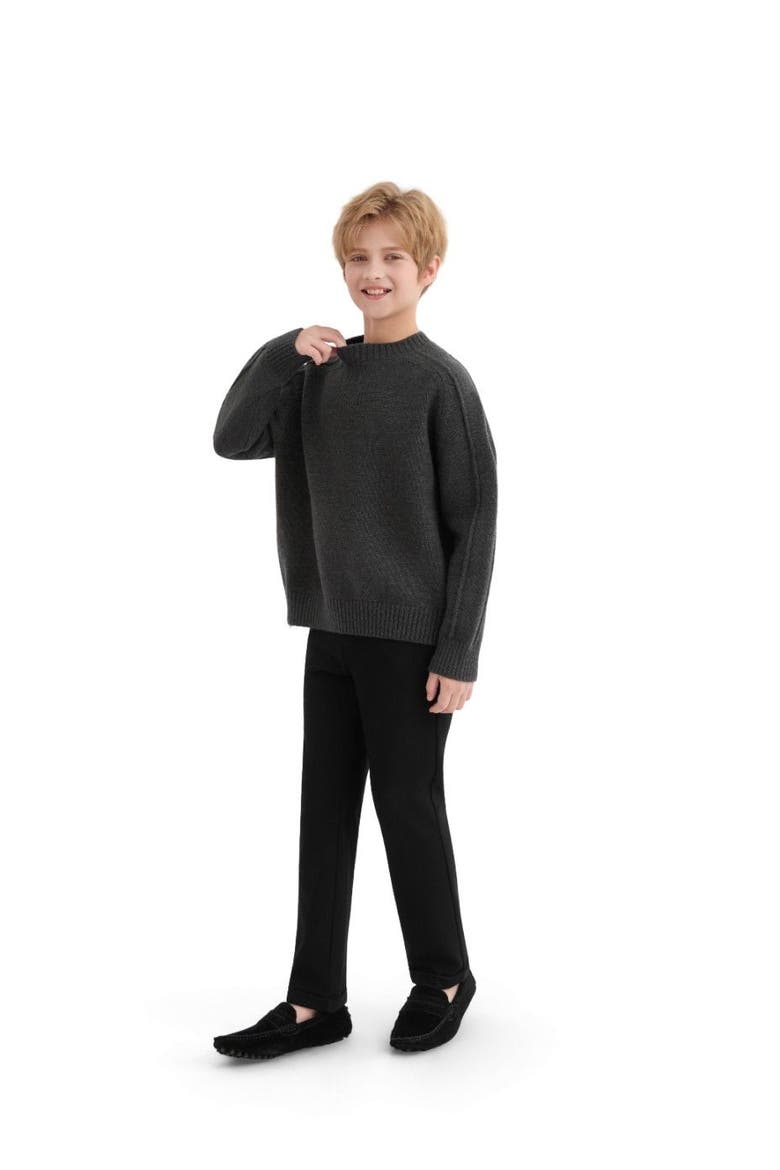 Ribbed Crewneck Sweater, Alternate, color, Grey