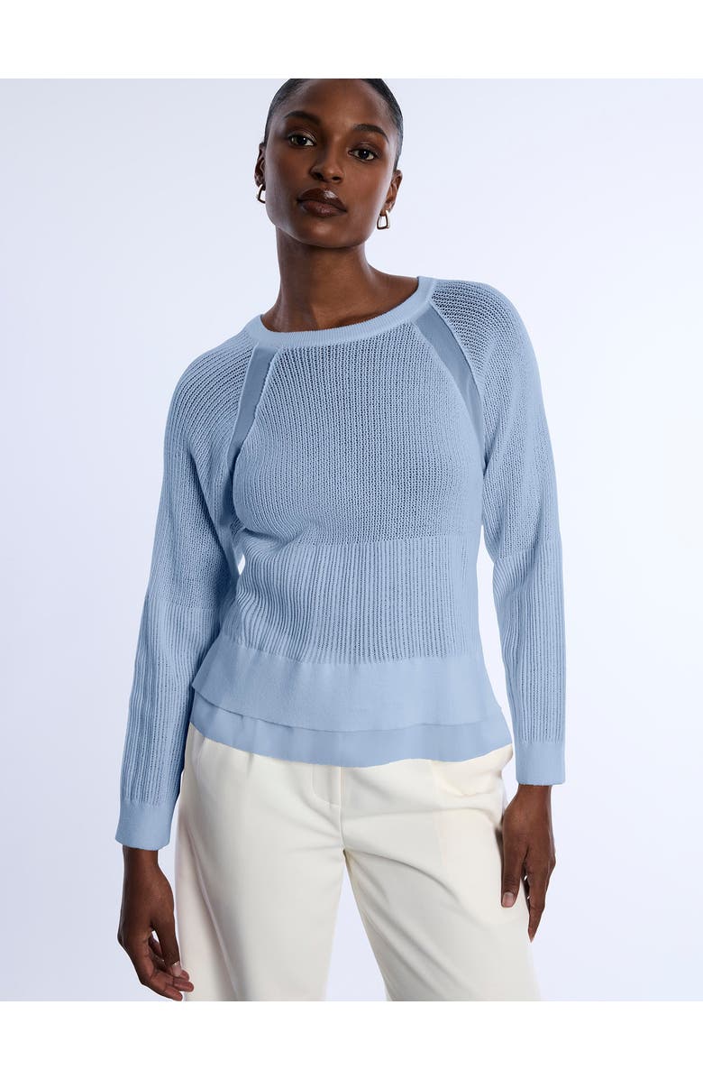 BCBGMAXAZRIA Pointelle Knit Sweater, Alternate, color, Cloud