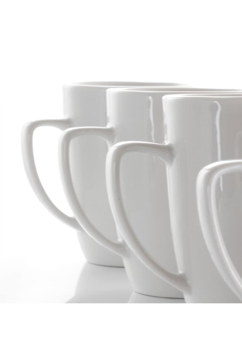 Riley 12 Piece 12 Ounce Porcelain Mug Set, Alternate, color, White