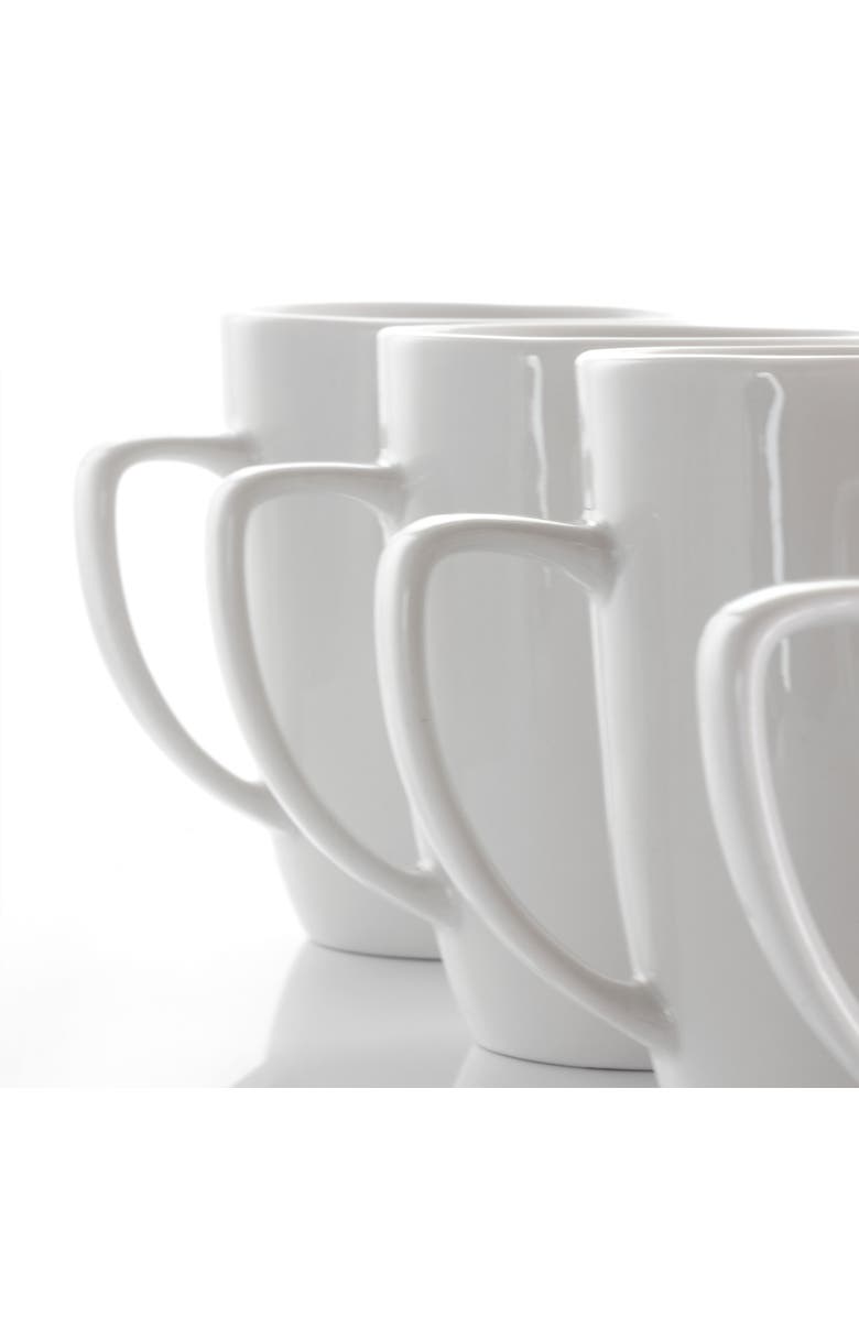 Elama Riley 12 Piece 12 Ounce Porcelain Mug Set, Alternate, color, White