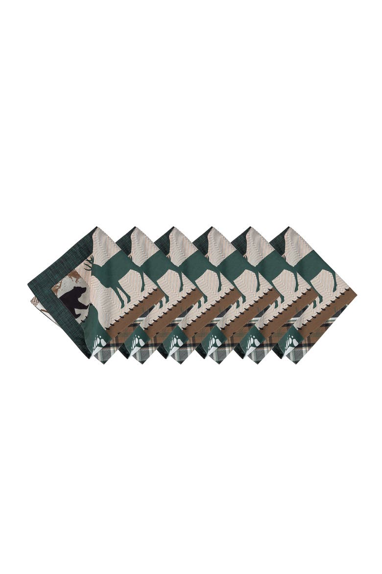 Fletcher Forest Cloth Napkin Set of 6, Alternate, color, Brown