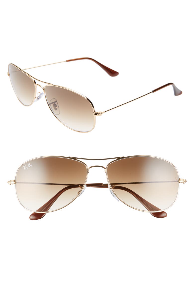 New Classic Aviator 59mm Sunglasses, Main, color, GOLD/ BROWN GRADIENT