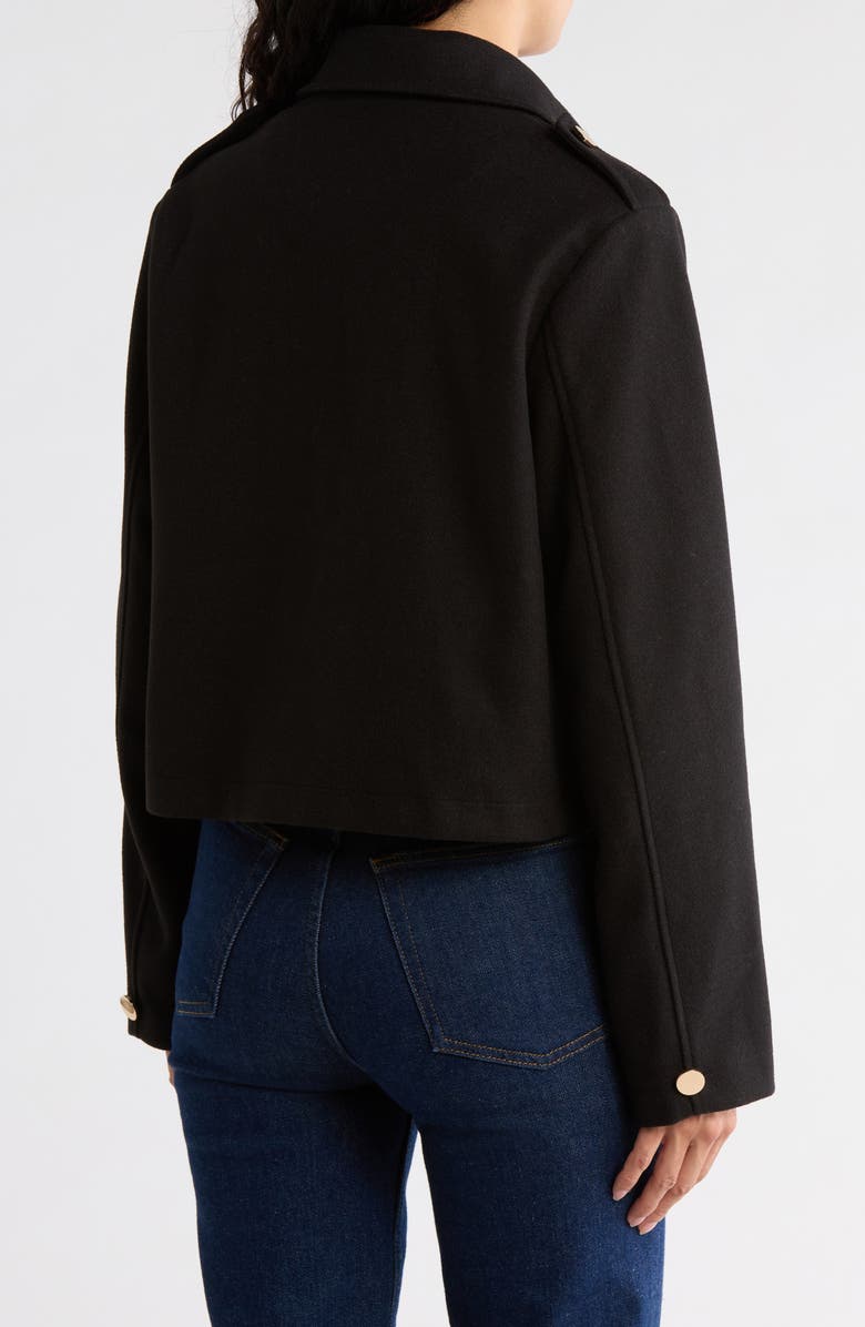 AREA STARS Halo Felted Crop Shirt Jacket, Alternate, color, Black