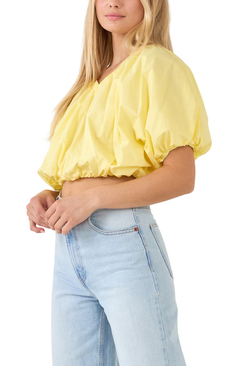 Puff Crop Blouse, Alternate, color, YELLOW