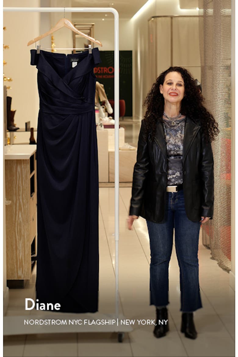 Long Jersey Dress with Ruching and Cap Sleeves video