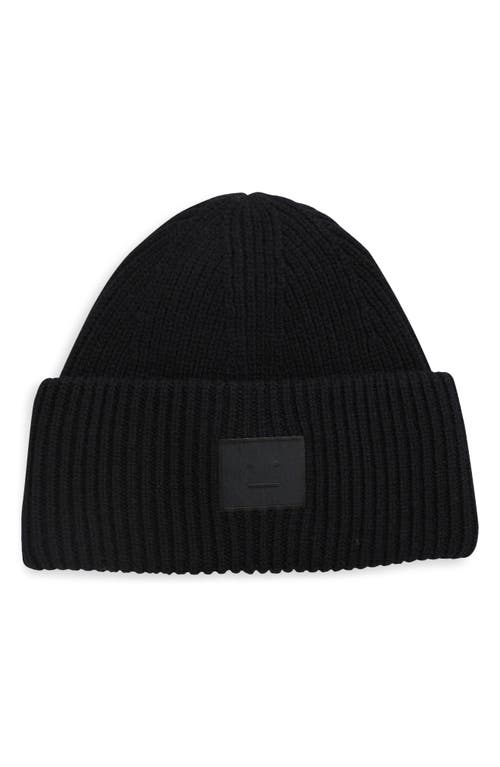Acne Studios Pana Face Wool & Yak Hair Beanie In Black