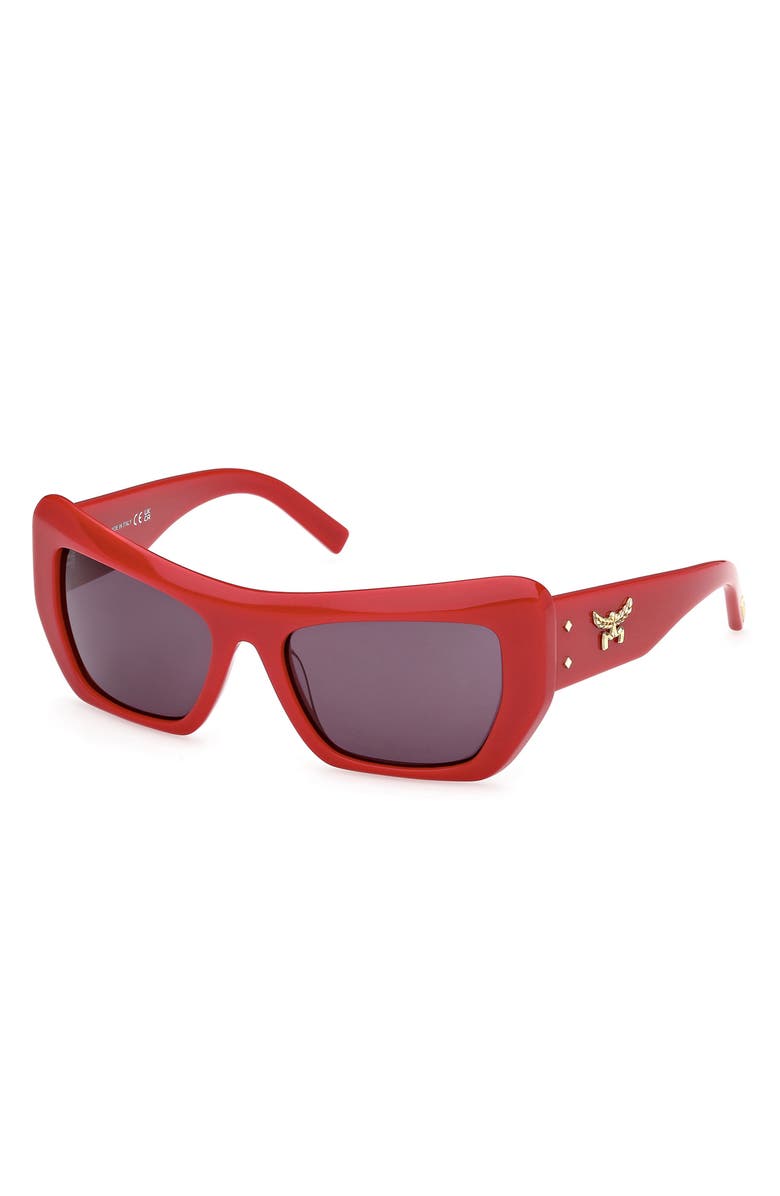 MCM 59mm Butterfly Sunglasses, Alternate, color, Shiny Red / Smoke
