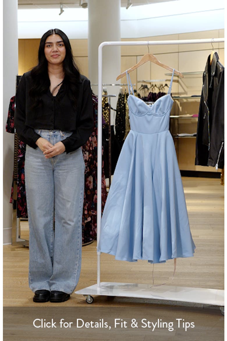 Mademoiselle Bustier Stretch Satin Midi Dress video