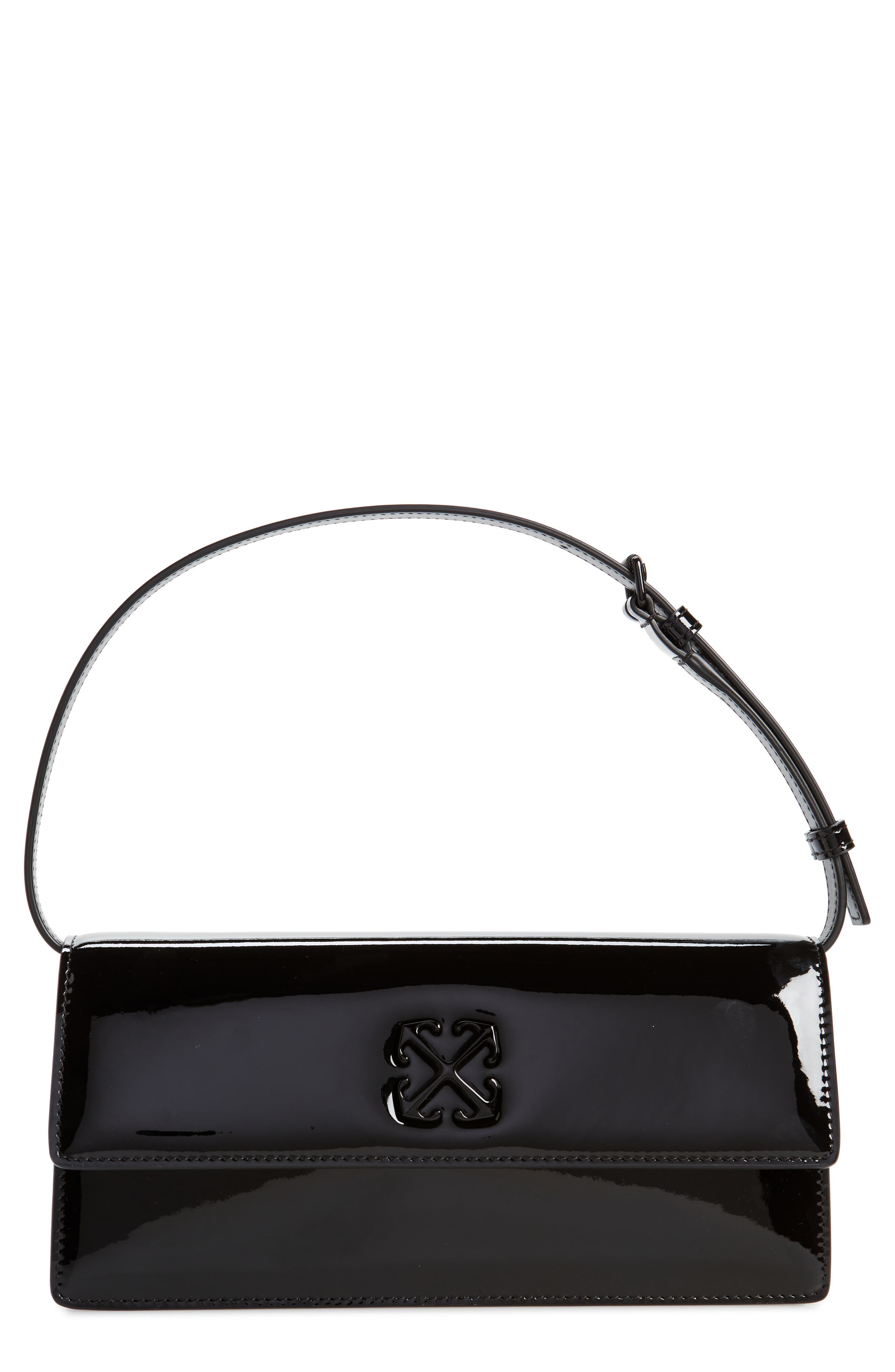 Off-White Jitney 1.0 Patent Leather Shoulder Bag, Main, color, 