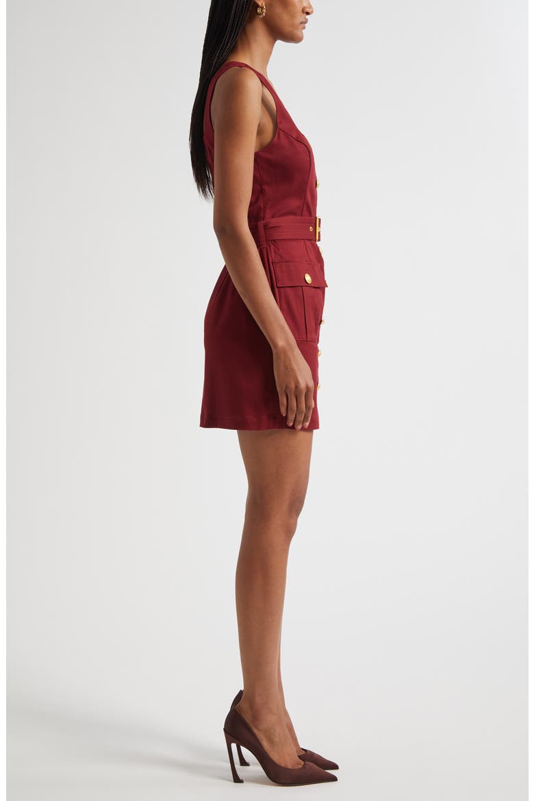 Midy Button Sleeveless Stretch Cotton Minidress, Alternate, color, BLACK CHERRY